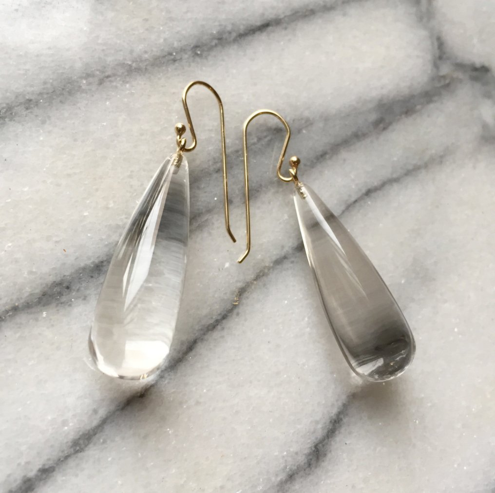 Rock Crystal Drop Earrings | Mikkel Brøgger - Bon Ton goods