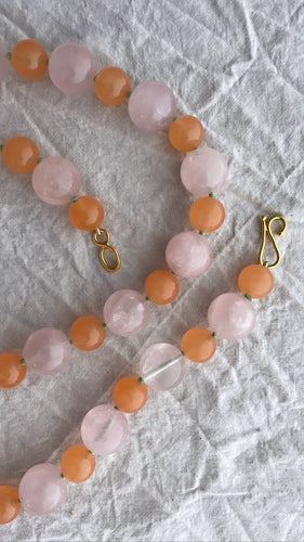 Rose and Orange Quartz Necklace - Bon Ton goods
