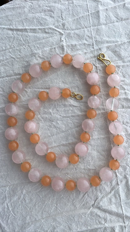 Rose and Orange Quartz Necklace - Bon Ton goods