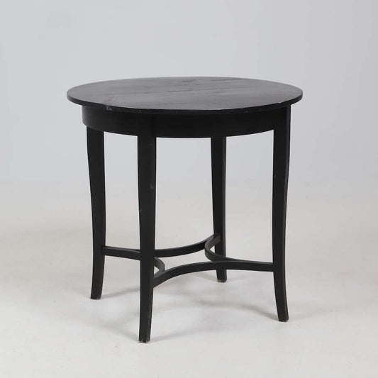 Round Ebonized Wooden Side Table - Bon Ton goods