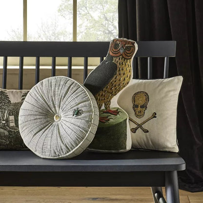 Round Tangled Web Novelty Throw Pillow Cream | John Derian - Bon Ton goods