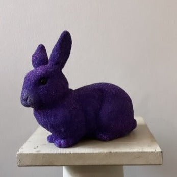 Royal Purple Beaded Medium Bunny - Ino Schaller - Bon Ton goods