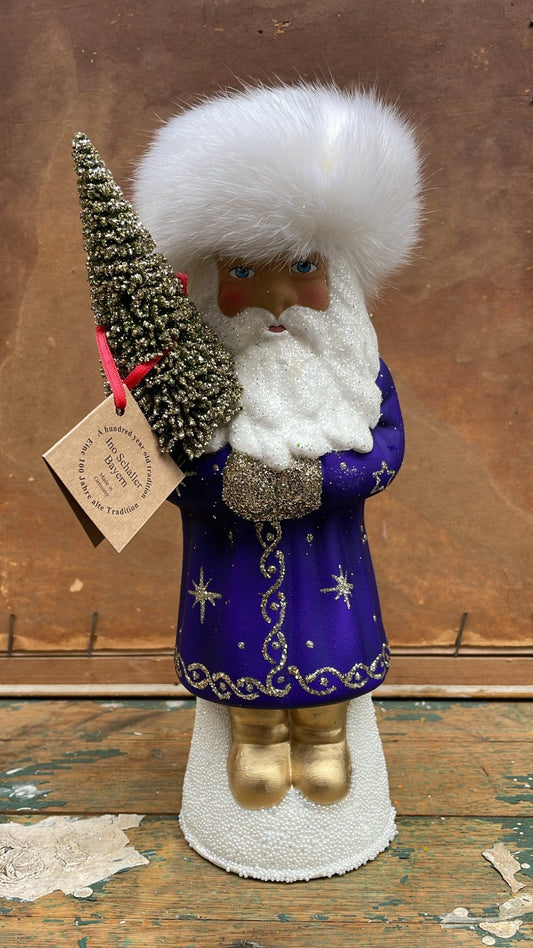 Royal Purple Santa with Stars and Furcap | Ino Schaller - Bon Ton goods