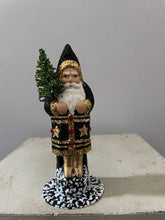 Load image into Gallery viewer, Santa Black &amp; Gold with Red Crystals - Bon Ton goods

