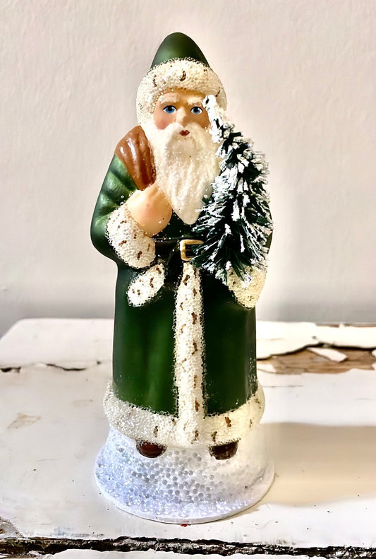 Santa Dark Green Beaded Coat, and White Beaded Trim | Ino Schaller - Bon Ton goods