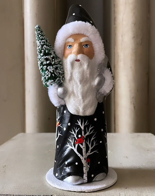 Santa in Black with Cardinals - Bon Ton goods