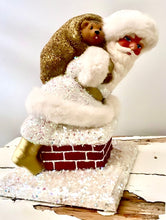 Load image into Gallery viewer, Santa no. 1 - White Glitter Coat, Climbing into Chimney - Ino Schaller - Bon Ton goods
