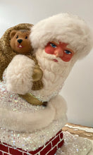 Load image into Gallery viewer, Santa no. 1 - White Glitter Coat, Climbing into Chimney - Ino Schaller - Bon Ton goods
