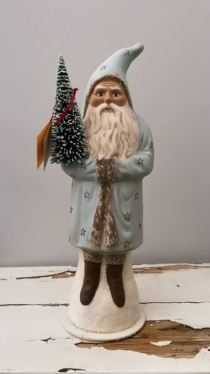 Santa no. 11 - Light Blue Old Fashioned Finish with Stars | Ino Schaller - Bon Ton goods