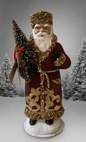 Santa no. 14 - Copper Coat with Gold Beaded Trim and Hand Painted Gold Motif | Ino Schaller - Bon Ton goods