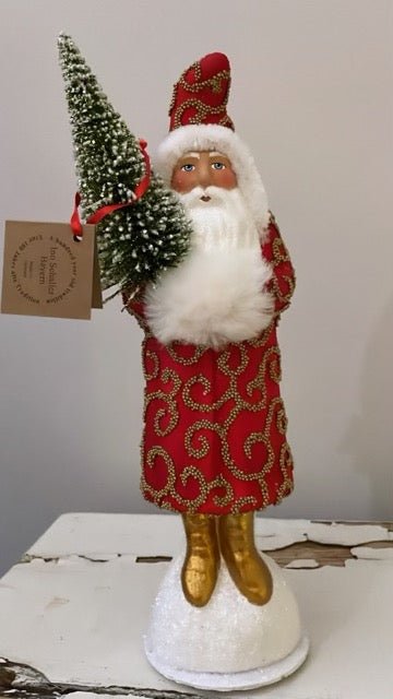 Santa no. 19 - Red Coat with Gold Beaded Decoration - Bon Ton goods