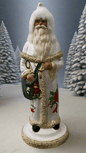 Santa no. 3 - Brilliant White with Gold Beaded Trim, Sack of Toys and Hand Painted Coat | Ino Schaller - Bon Ton goods