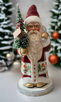 Santa no. 4 - Glossy Red with White Beaded Trim and Hand Painted Coat | Ino Schaller