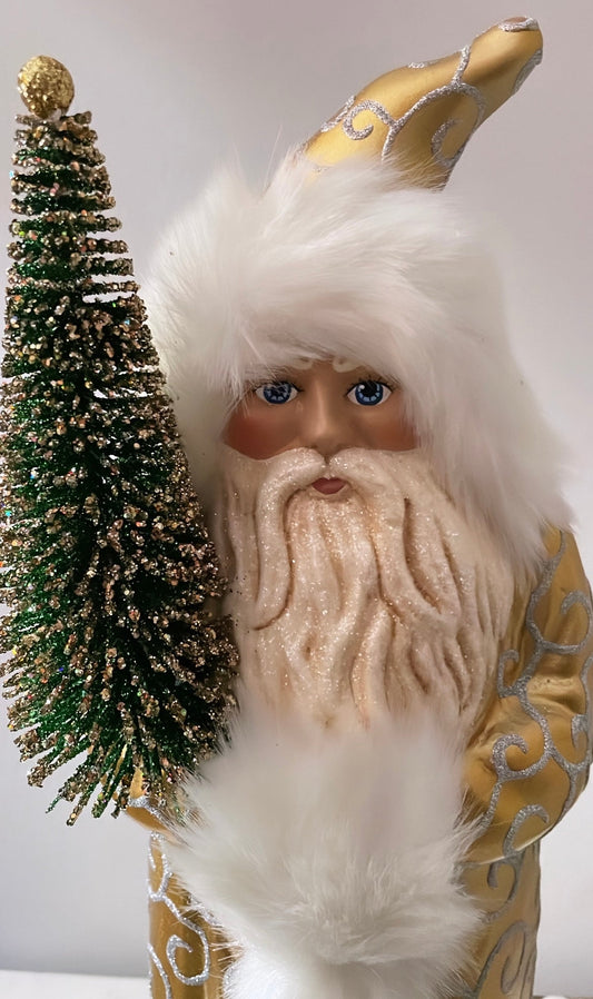 Santa no. 7 - Gold Coat with Hand Painted Motif | Ino Schaller - Bon Ton goods