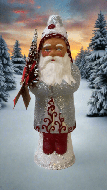Santa Silver Beaded Coat with Red Trim and Boots | Ino Schaller - Bon Ton goods