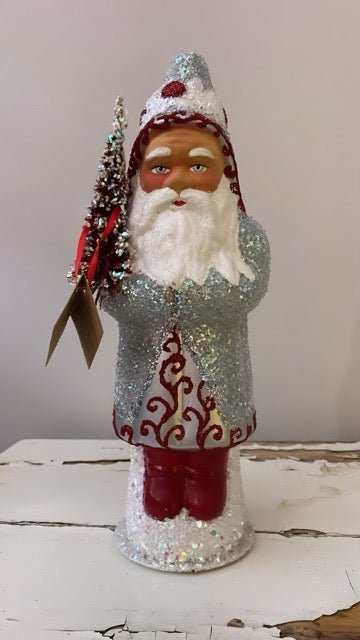 Santa Silver Beaded Coat with Red Trim and Boots - Ino Schaller - Bon Ton goods