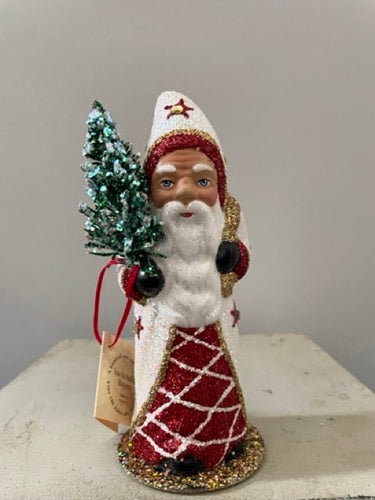 Santa White with Red Stars and Crystals - Bon Ton goods