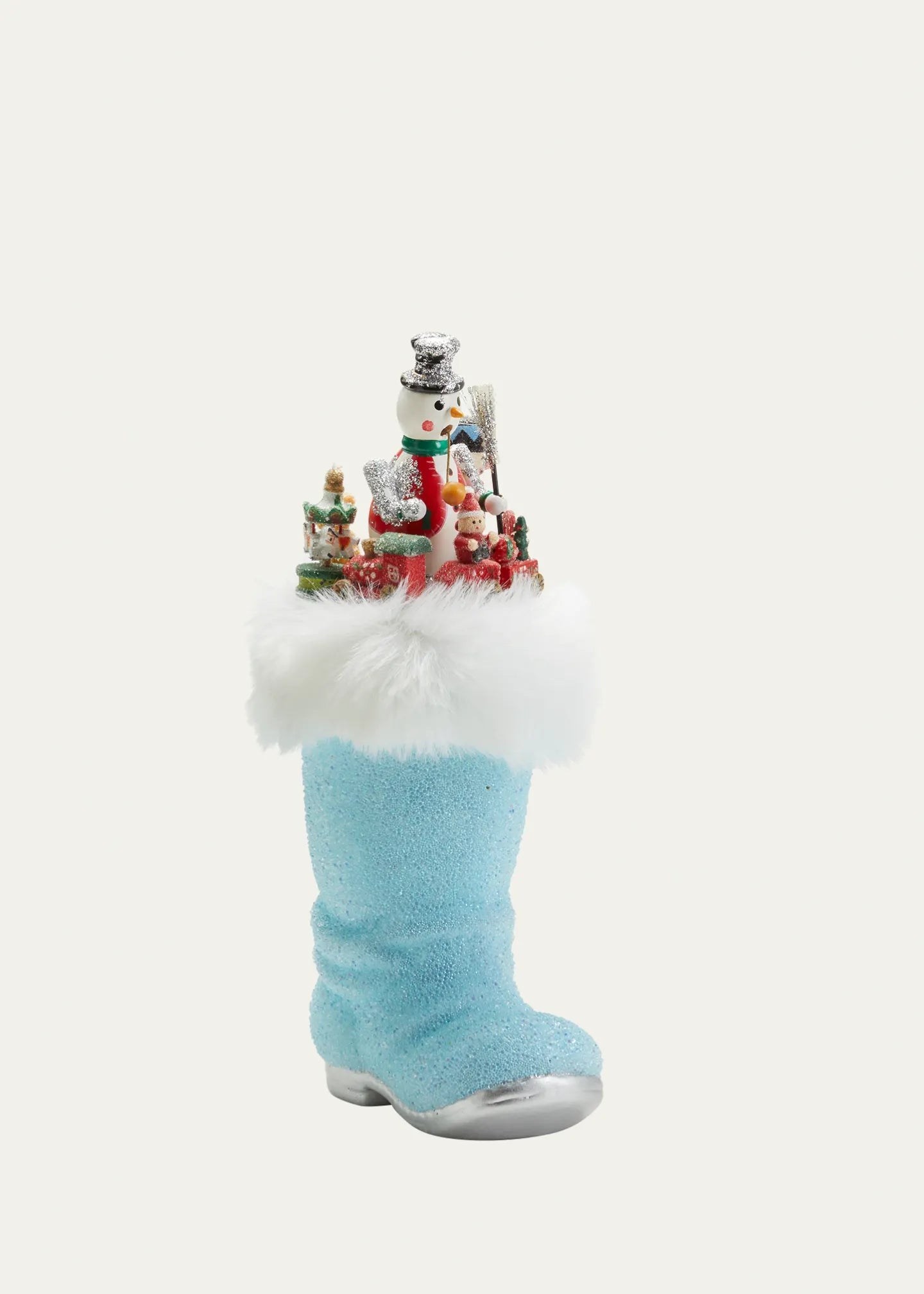 Santa's Baby Blue Beaded Boot | Ino Schaller - Bon Ton goods