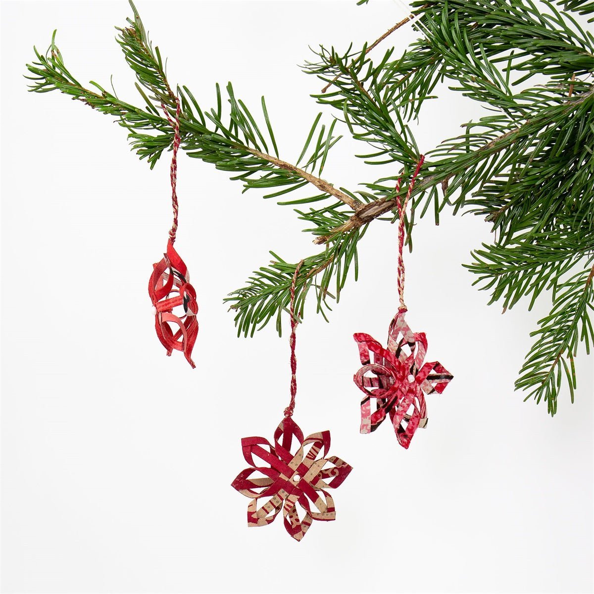 Sari Bow Star Christmas Ornaments, Set of 3 - BON TON goods
