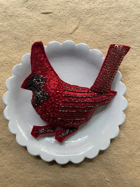Sequined Cardinal Christmas Ornament - Bon Ton goods