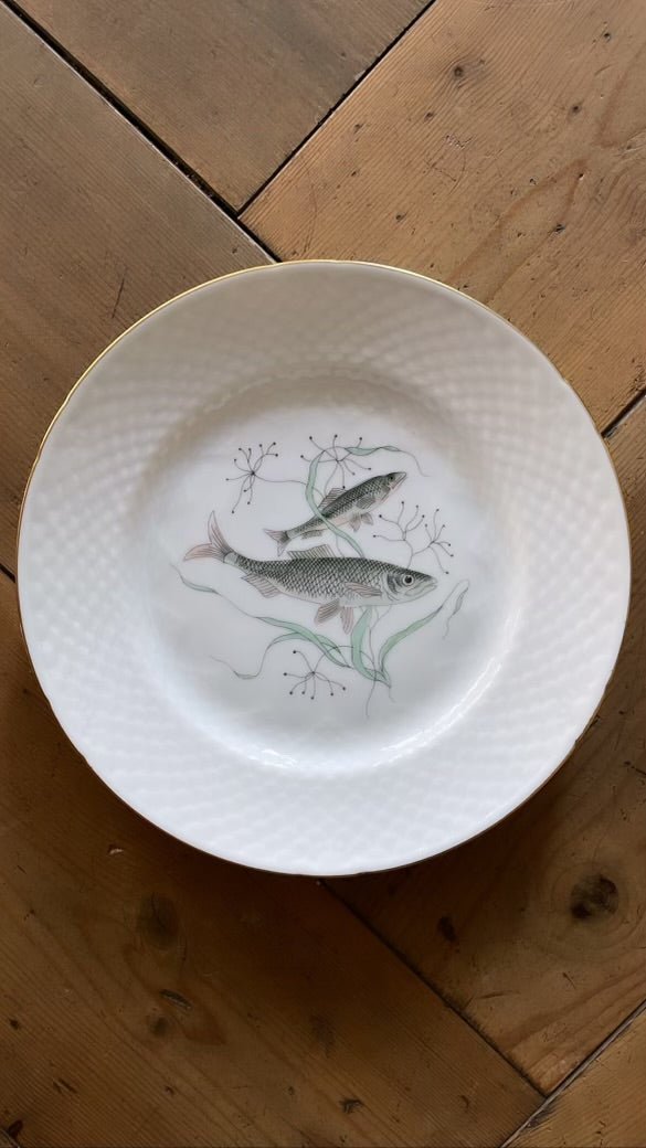 Set of Eleven Bing & Grøndahl Fish Plates | Hand-Painted, 1920s - Bon Ton goods