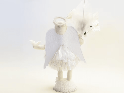 Shimmering Angel Figure | Vintage by Crystal Spun Cotton Ornament - Bon Ton goods