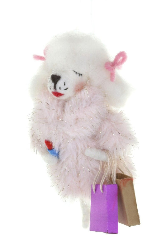 Shopaholic Poodle Felt Christmas Ornament by Cody Foster