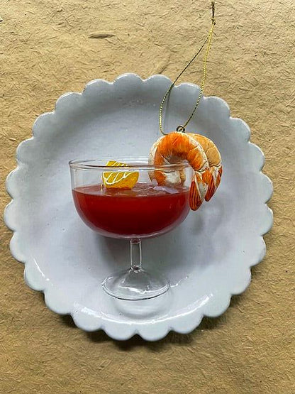Shrimp Cocktail Glass Ornament – Festive Seafood Holiday Décor - Bon Ton goods