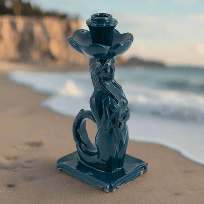 Sicilian Mermaid Candlestick in Ocean Teal - Bon Ton goods