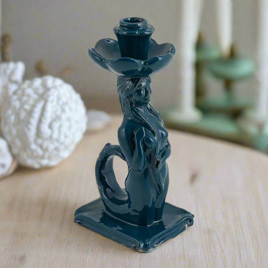 Sicilian Mermaid Candlestick in Ocean Teal - Bon Ton goods
