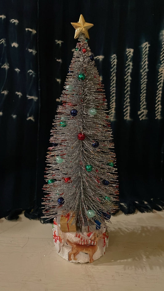 Silver Brush Christmas Tree with Presents - Bon Ton goods