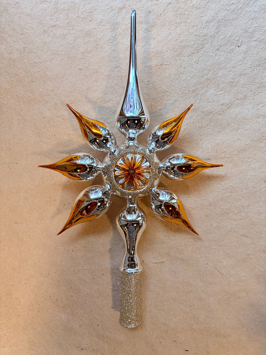 Silver and Gold Star Tree Topper by Nostalgie Christbaumschmuck