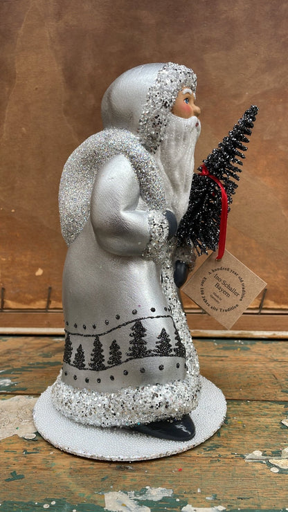 Silver Walking, Santa with Treescene | Ino Schaller - Bon Ton goods