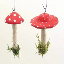 Load image into Gallery viewer, Single Hanging Mushroom Ornament - Vintage Inspired Spun Cotton - Bon Ton goods
