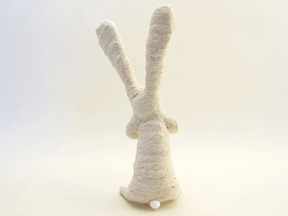 Sitting Bunny Rabbit Figure - White | Vintage by Crystal Spun Cotton Ornament - Bon Ton goods