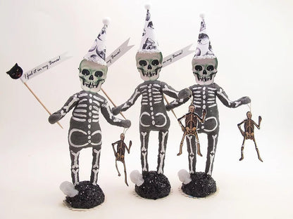 Skeleton Figure - Vintage Inspired Spun Cotton | Vintage by Crystal Spun Cotton Ornament - Bon Ton goods