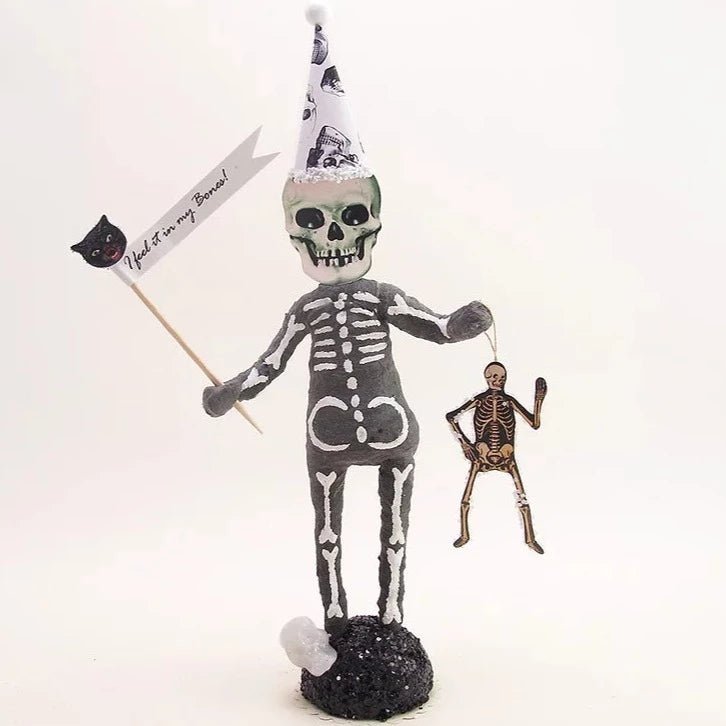 Skeleton Figure - Vintage Inspired Spun Cotton | Vintage by Crystal Spun Cotton Ornament - Bon Ton goods