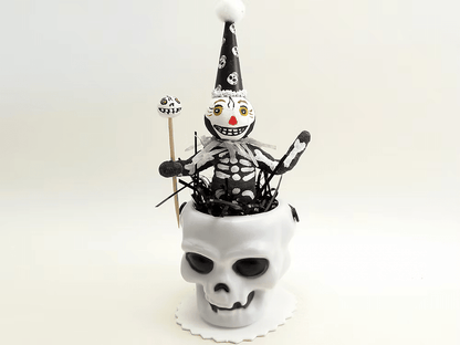 Skeleton Party Figure | Vintage by Crystal Spun Cotton Ornament - Bon Ton goods