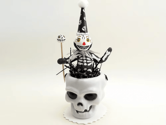 Skeleton Party Figure | Vintage by Crystal Spun Cotton Ornament - Bon Ton goods