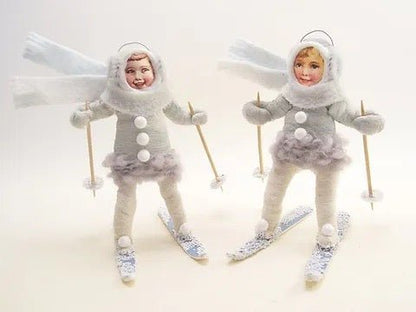 Ski Child - Vintage Inspired Spun Cotton | Vintage by Crystal Spun Cotton Ornament - Bon Ton goods