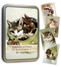 Vintage Kittens tin and illustrated postcards
