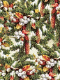 Sköna Ting Christmas card with white berries and evergreen branches