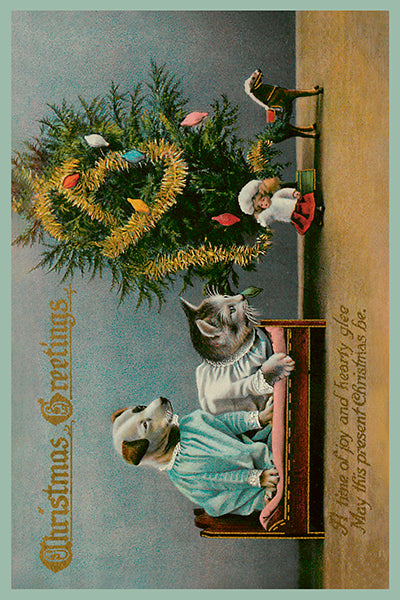 Cat and dog Christmas greetings