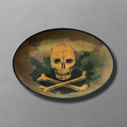 Skull and Cross Bones Oval Serving Platter | John Derian - Bon Ton goods