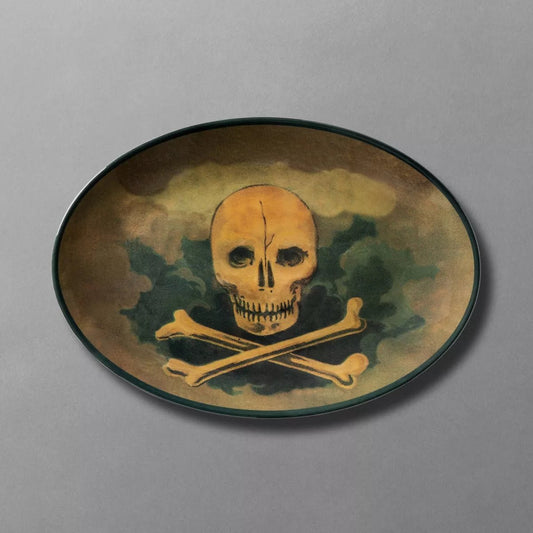 Skull and Cross Bones Oval Serving Platter | John Derian - Bon Ton goods