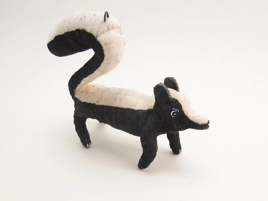 Skunk Ornament/Figure | Vintage by Crystal Spun Cotton Ornament - Bon Ton goods