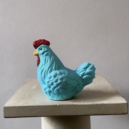 Sky Blue Small Glitter Chicken | Ino Schaller - Bon Ton goods