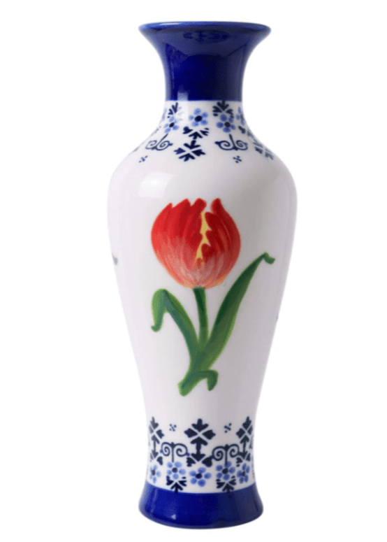Slim Vase Orange Tulip | Heinen Delfts Blauw - Bon Ton goods