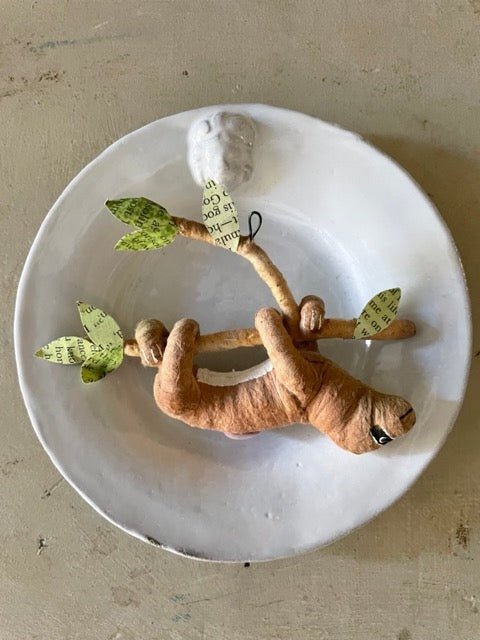 Sloth - Vintage by Crystal | Vintage by Crystal Spun Cotton Ornament - Bon Ton goods