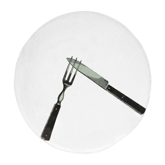 John Derian Small Fork and Knife Plate by Astier de Villatte, official product view